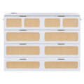Full Size Murphy Bed With Large Drawers,White Full White Plywood