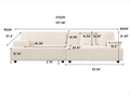 2291 Modern Sofa, Comfortable Cloud Sofa Soft Plush Corduroy Interior With Square Armrests, Living Room, Bedroom, Beige Beige Corduroy 3 Seat