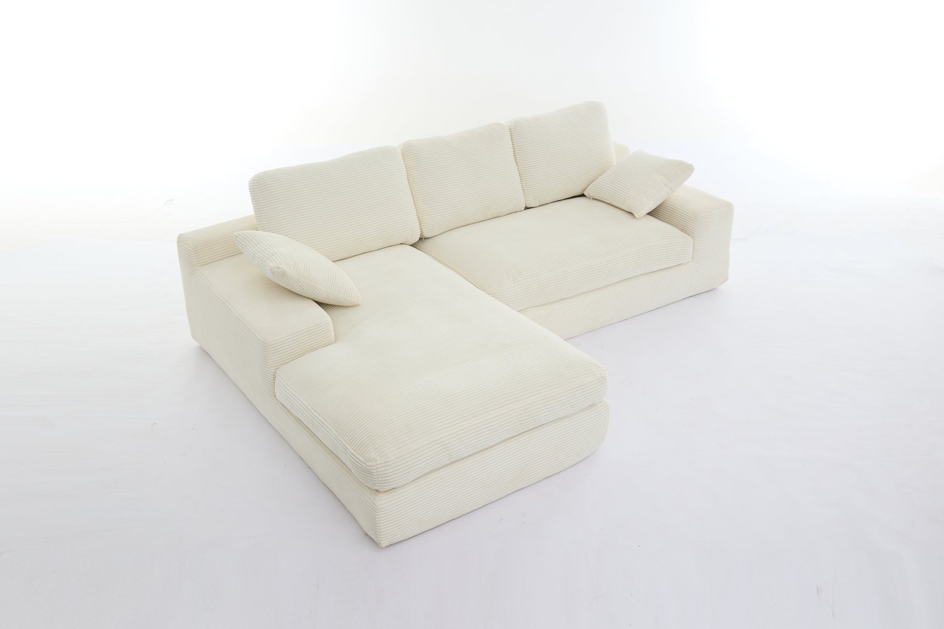 99*69" Modular Sectional Living Room Sofa Set, Modern Minimalist Style Couch, Upholstered Sleeper Sofa For Living Room, Bedroom, 2 Pc Free Combination, Installation Free Sofa, L Shape, White White Primary Living Space Soft Minimalist,Modern Foam Spring 4