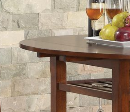 Tartys Cherry Finish Counter Height Table Cherry Synthetic Wood