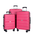 Hardshell Suitcase Spinner Wheels Pp Luggage Sets Lightweight Durable Suitcase With Tsa Lock,3 Piece Set 20 24 28 ,Rose Rose Polypropylene