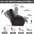 Infinite Position Up To 350 Lbs Power Lift Recliner Chair For Elderly, Heavy Duty Motion Mechanism With 8 Point Vibration Massage And Lumbar Heating, Usb Charging Port, Cup Holders, Brown White