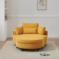 51 Inch Beige Corduroy Sofa With Two Throw Pillows And A Waist Pillow With An Extra Tray For Comfortable Seating Suitable For Small Apartment Bedroom Space Yellow Corduroy 1 Seat