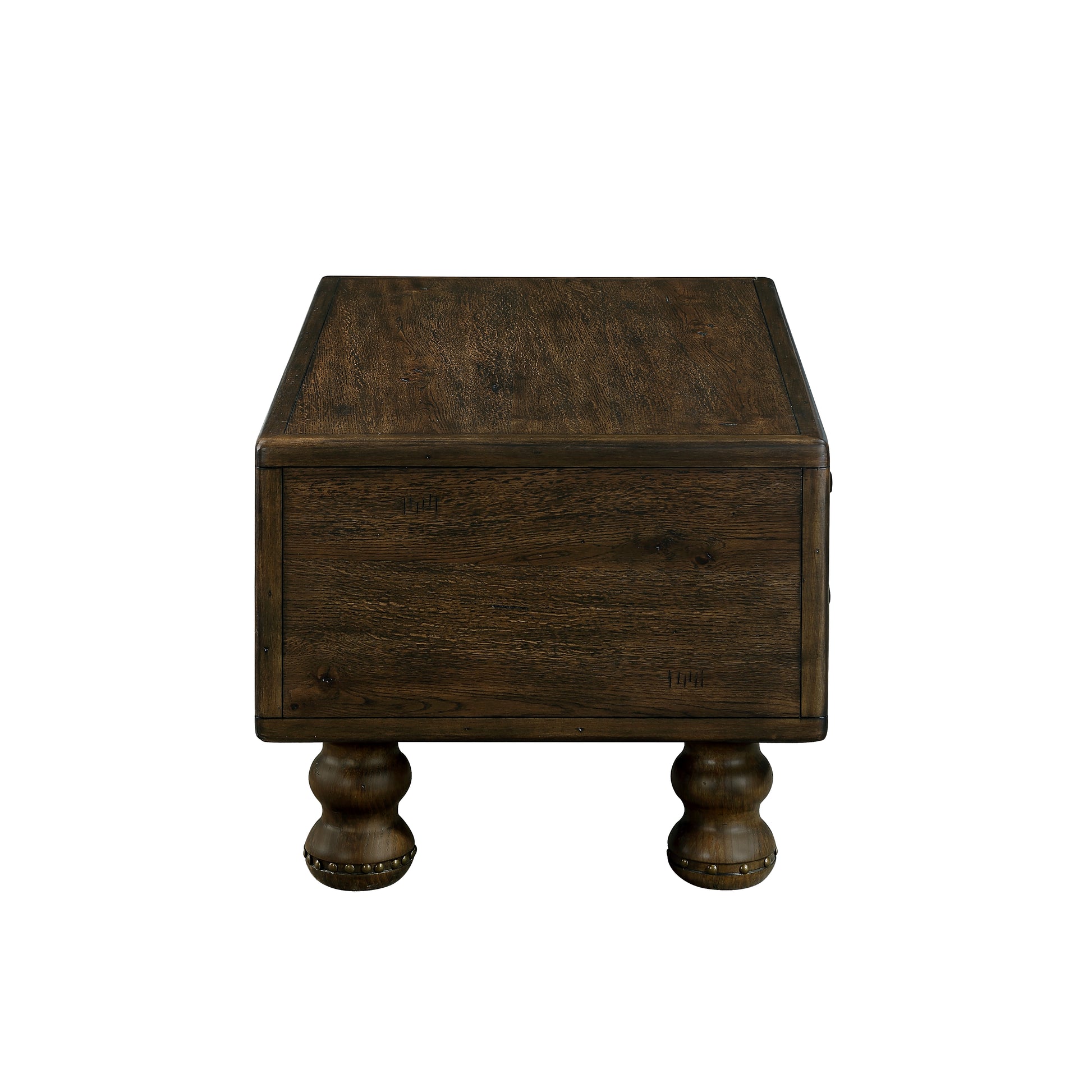 Rectangle Living Room Coffee Table Set, 3 Piece Solid Wood Living Room Table Set, 1 Coffee Table And 2 End Table, Wood Center Table Tea Table Set With Rivet Decoration Legs.Easy Assembly, Espresso Espresso Pine