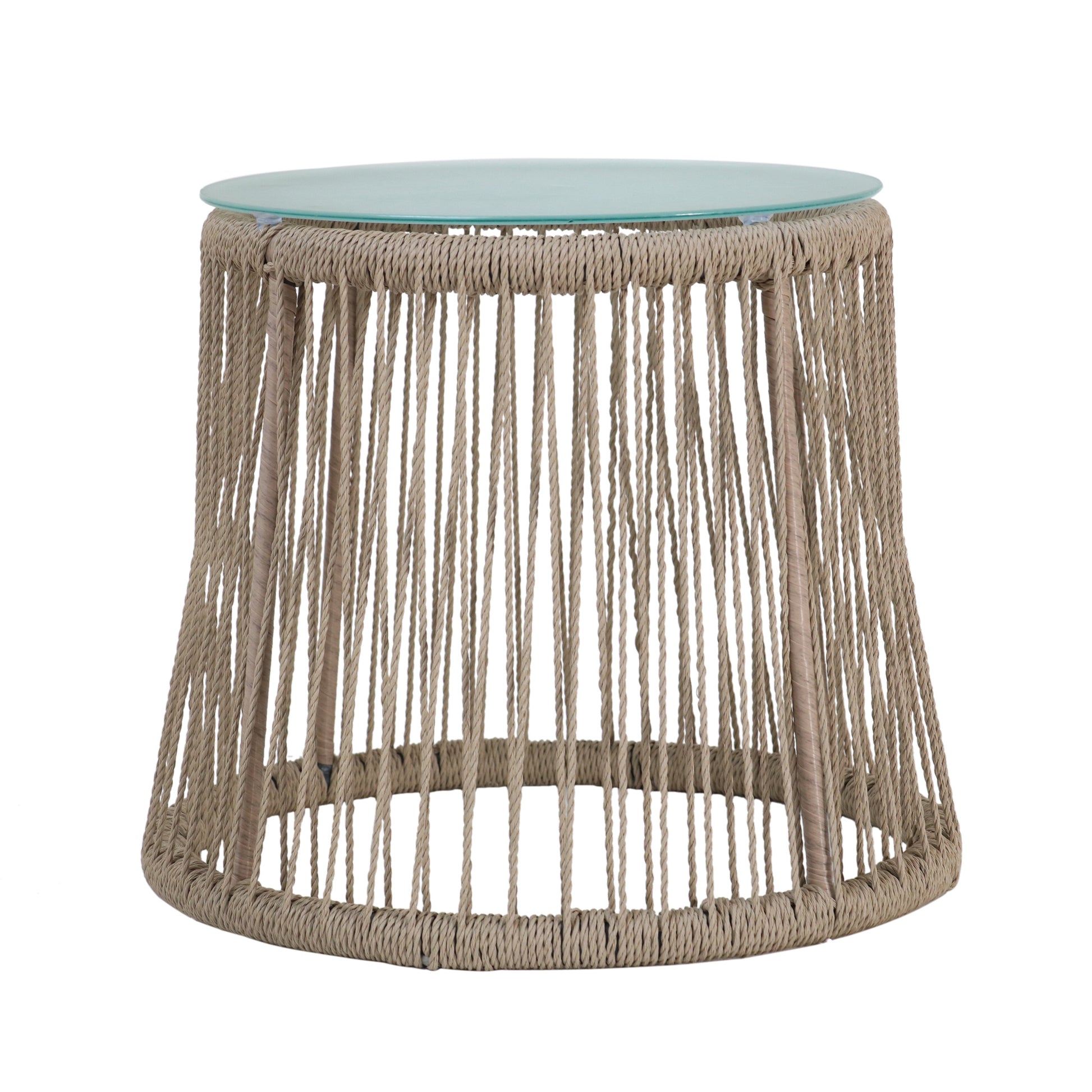 Southport Side Table Brown Woven Rope