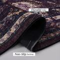 3X5 Area Rug, Washable Rug, Low Pile, Non Slip, Non Shedding, Foldable, Kid & Pet Friendly Area Rugs For Living Room, Bedroom, Kitchen, Dining Room Rug Perfect Gifts, Black Burdy, 3X 5 Black Burgundy Chenille Polyester