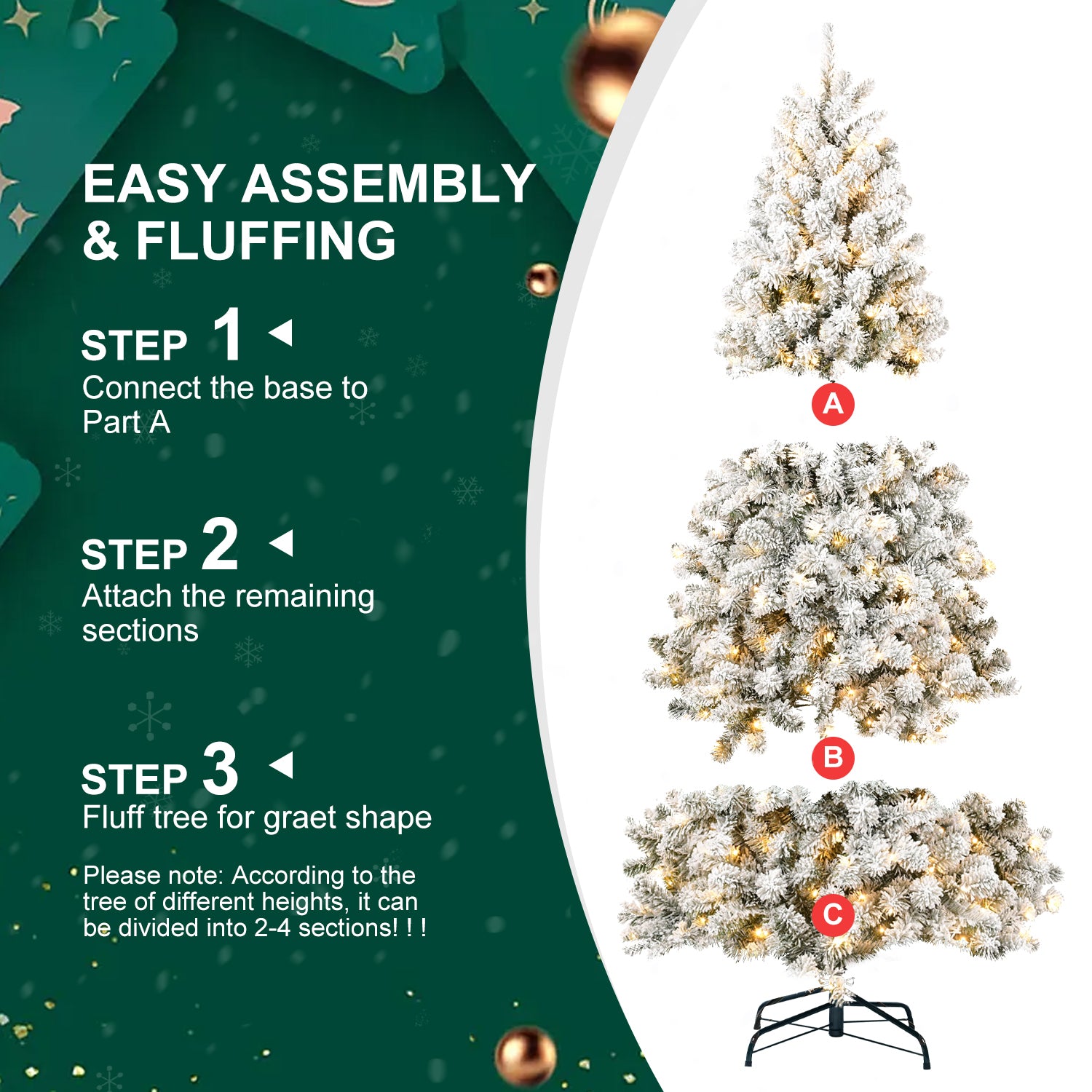 6Ft Pvc Memory Wire Christmas Tree With Light Green,White Polyethylene