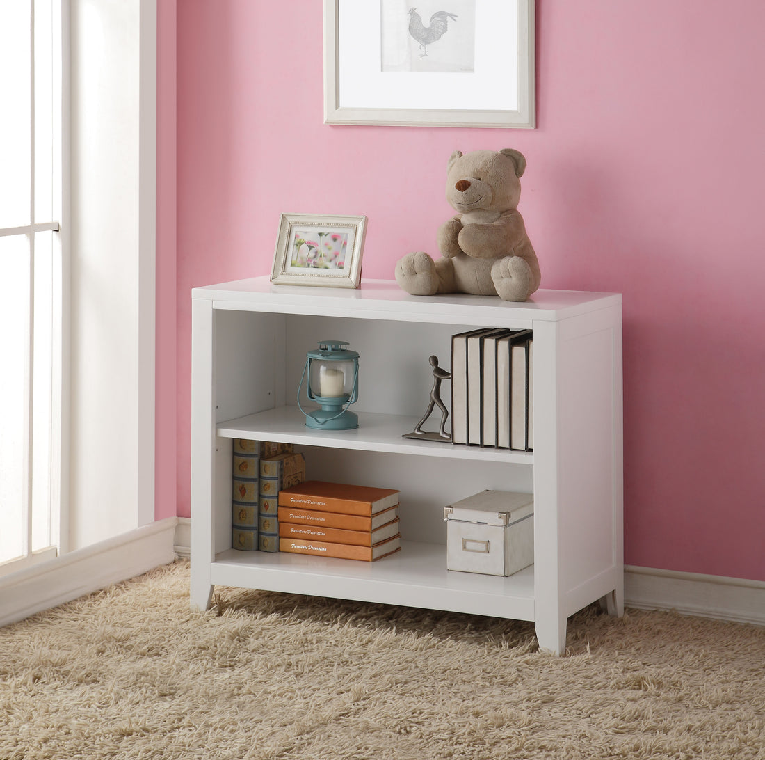 White 2 Shelf Bookcase 2 Or Less White White Standard Horizontal Primary Living Space Closed Back Wood Pine