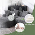 Coolmore Boucle Sofa 3 Seater For Living Room Oversized Comfy Sofa L Shape Sofa Couch With Chaise Home Furniture Sleeper Sectional Sofa For Apartment, Office Left Hand Facing Gray Gray Primary Living Space Foam Boucle 3 Seat