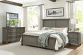 2 Tone Finish Transitional Rustic Style Bedroom Furniture 1Pc Queen Bed Antique Gray And Coffee Box Spring Required Queen Antique Gray,Coffee Wood Bedroom Rustic,Transitional Panel Wood