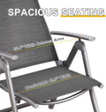 Patio Folding Chairs Set Of 2, Aluminium Frame Outdoor Reclining Patio Chairs For Garden Camping Poolside Beach Deck, Adjustable High Back Lawn Chairs With Textilene Fabric Seat, Dark Gray Dark Gray Aluminium