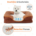 Memory Foam Pet Bed For Small Dogs & Cats With Washable Removable Cover Non Slip Base Waterproof Liner Egg Crate Foam For Improved Sleep, Brown,Medium Brown Fabric