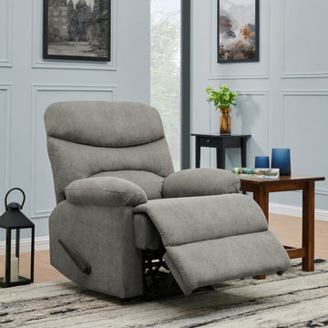 The Grayson Gray Polyester Manual Handle Wood Cushion Back Polyester