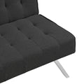 Wood Frame, Stainless Leg, Futon, Sofa Bed Black Black Fabric 2 Seat