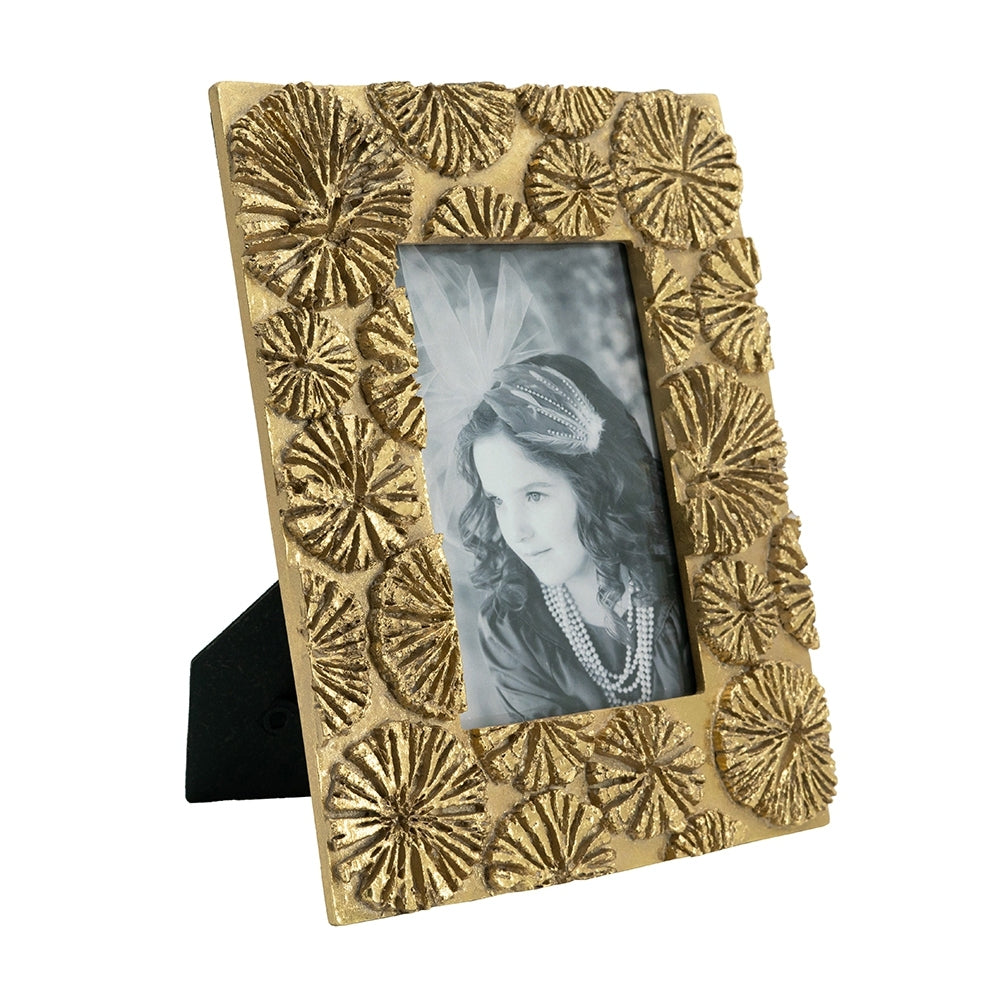 Set Of 2, 7.5X9.5" Photo Frame, 4X6" Opening Gold Antique,Art Deco,Luxury,Retro,Vintage Resin