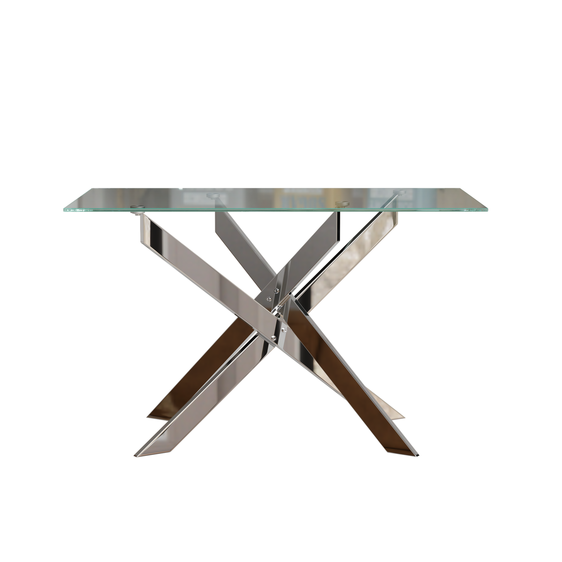 47.2 Inch Modern Minimalist Tempered Glass Coffee Table, Metal Leg Rectangular Dining Table, Transparent Glass Living Room Dining Table, 47.2 Inch X27.5 Inch 29.5 Inch Small Space Suitable