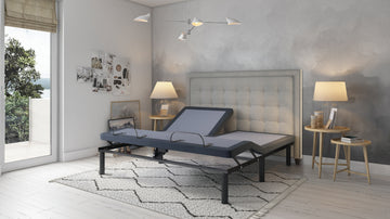 Bt3000 Flex Head King Adjustable Bed Base With Head And Foot Position Adjustment Box Spring Not Required Blue Grey Steel