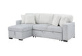 Ford Light Grey White Reversible Pull Out Sofa Bed Light Gray Fabric 3 Seat