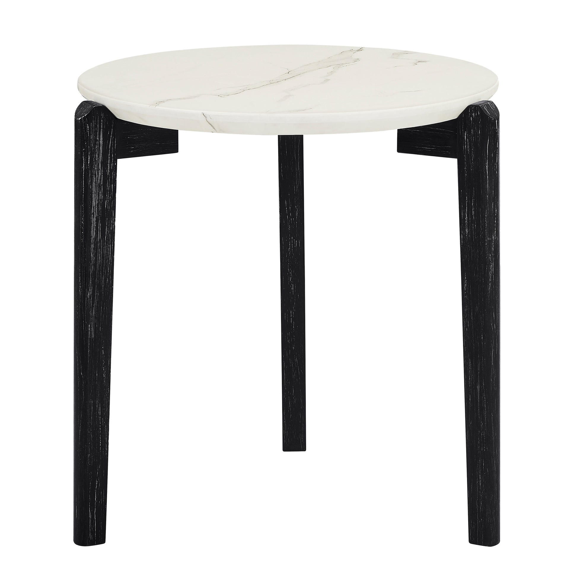 Living Room Coffee Table: Modern And Stylish 24 Inch Round Small Coffee Table, Imitation Marble Tabletop With Rubber Wood Solid Wood Legs, Wooden Coffee Table, Living Room, Office, Home White Black