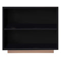 Black And Rose Gold 2 Shelf Bookshelf 2 Or Less Black Gold Standard Horizontal Primary Living Space Closed Back Wood Mdf Lvl