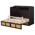Full Size Murphy Bed With Large Drawers,Espresso Full Espresso Plywood