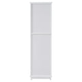 Tall Bathroom Storage Cabinet With Glass Doors, Free Standing, Two Drawers, And Adjustable Shelves, Mdf Board, Painted White Perfect For Displaying Your Favorite Items 2 White 2 4 Adjustable Shelves Bathroom Freestanding Partice Board Mdf Pine Wood