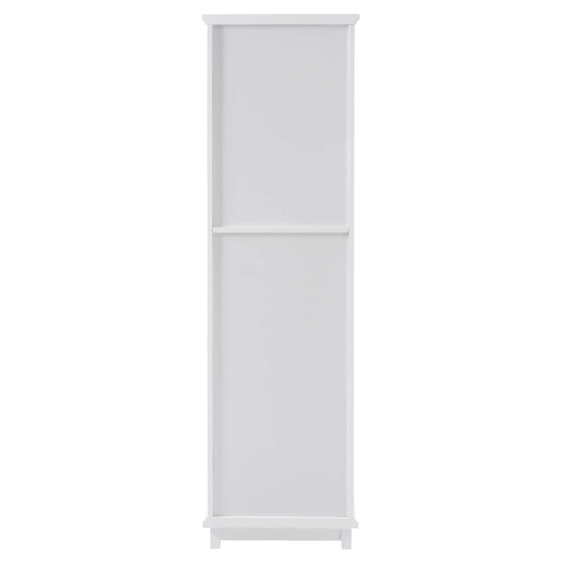 Tall Bathroom Storage Cabinet With Glass Doors, Free Standing, Two Drawers, And Adjustable Shelves, Mdf Board, Painted White Perfect For Displaying Your Favorite Items 2 White 2 4 Adjustable Shelves Bathroom Freestanding Partice Board Mdf Pine Wood