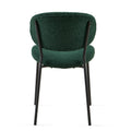 Dark Green Boucle Fabric Dining Chairs Set Of 4,Modern Dining Room Chairs With Black Metal Legs, Armless Kitchen Chair For Dining Room, Living Room Metal Plaid Dark Green Dining Room Powder Coated Foam Dry Clean Modern Dining Chairs Solid Back Foam