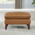 Solana Leather Ottoman Cognac Memory Foam Genuine Leather