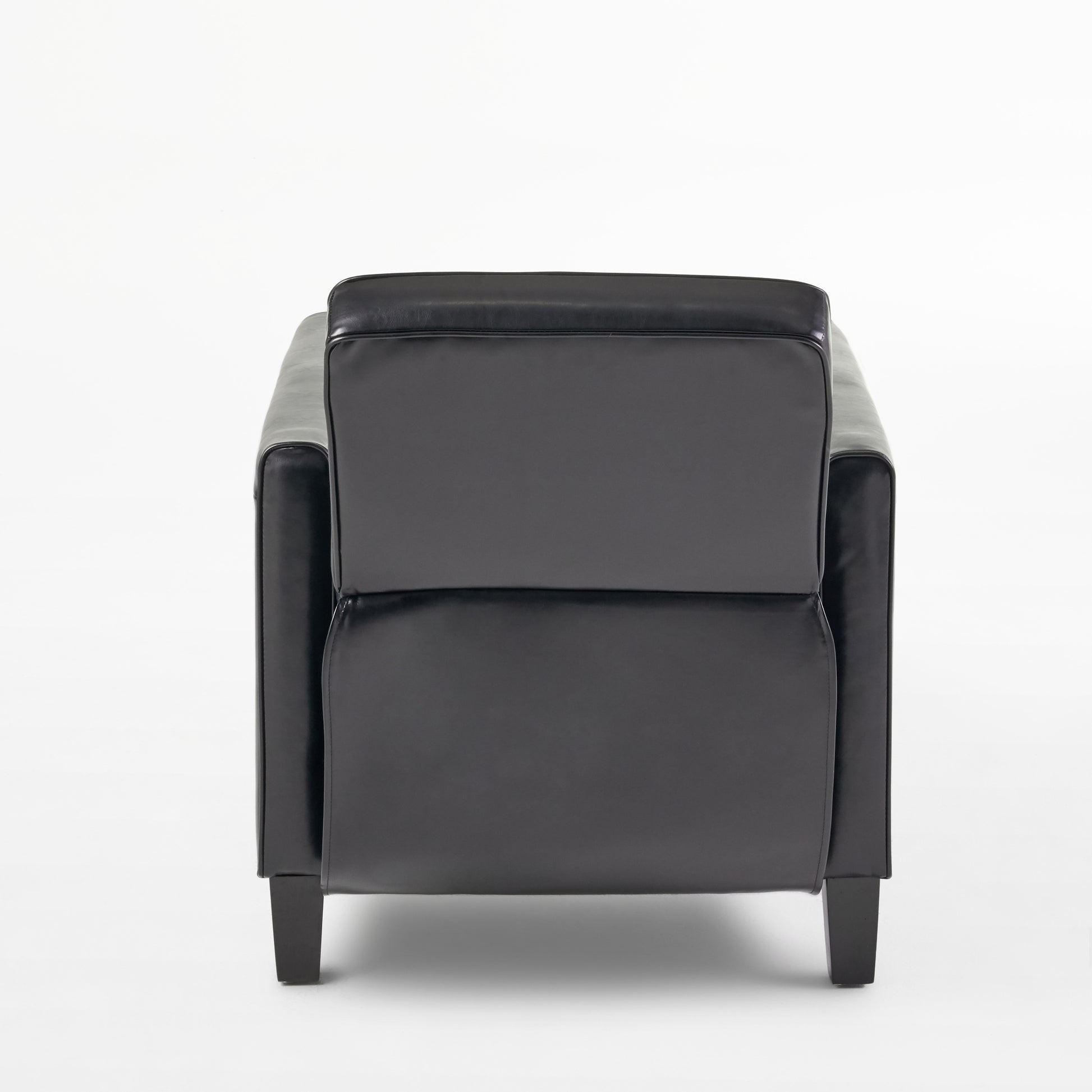 Black Fax Leather Push Back Chair For Elegant Home D Cor Black Pu Leather