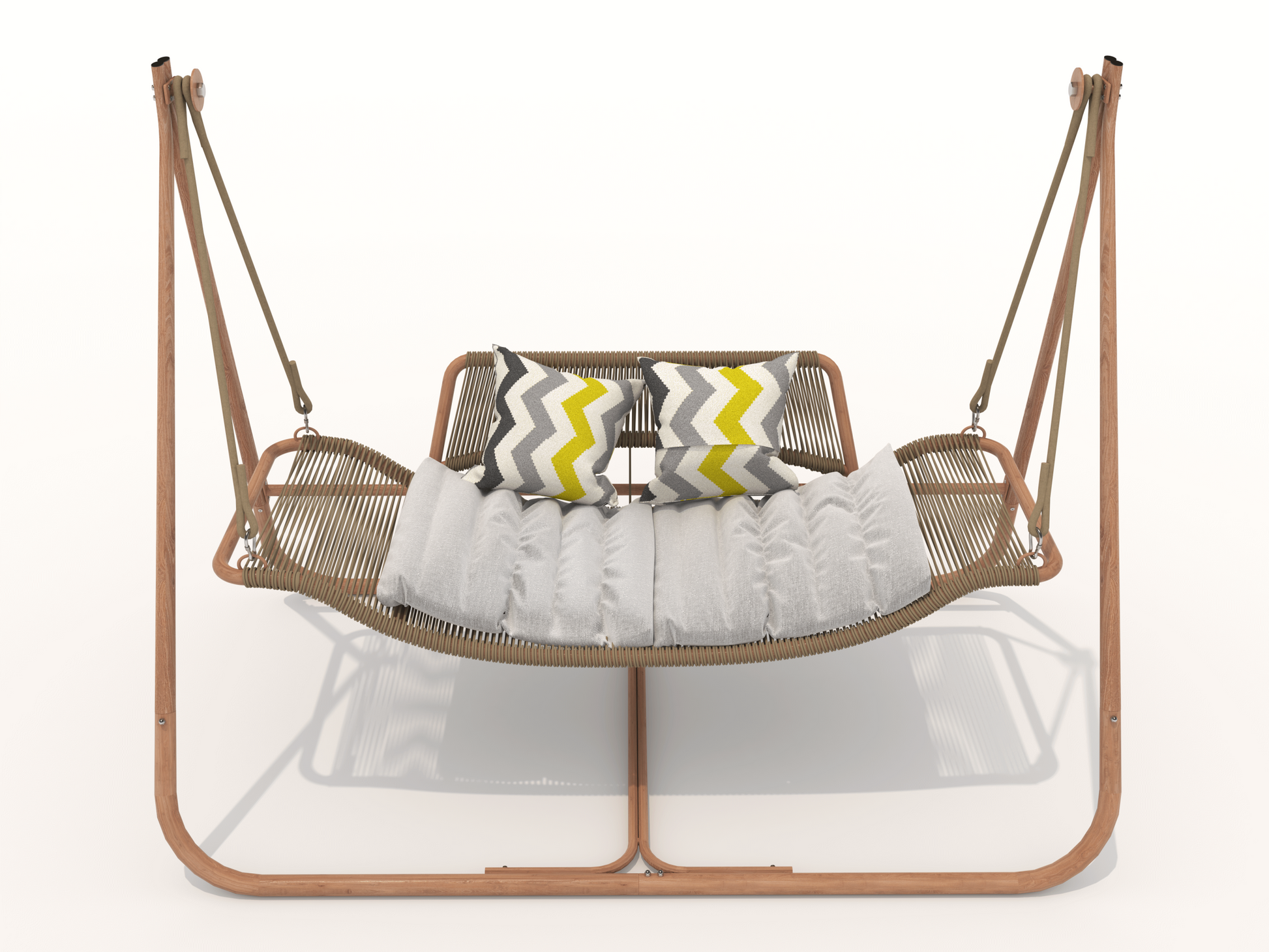 Hammock Swing Chair With Stand For Indoor,Outdoor, Anti Rust Wood Colored Frame 570 Lbs Capacity With Cushion Oversized Double Hammock Chair For Patio Balcony Bedroom Ban On Old W1132P155978 Gold Brown Rattan Metal