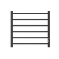 Towel Warmer 6 Bar Electric Heated Towel Rack Wall Mount Plug In Bath Towel Heater Matt Black Timer Black Bathroom Aluminium