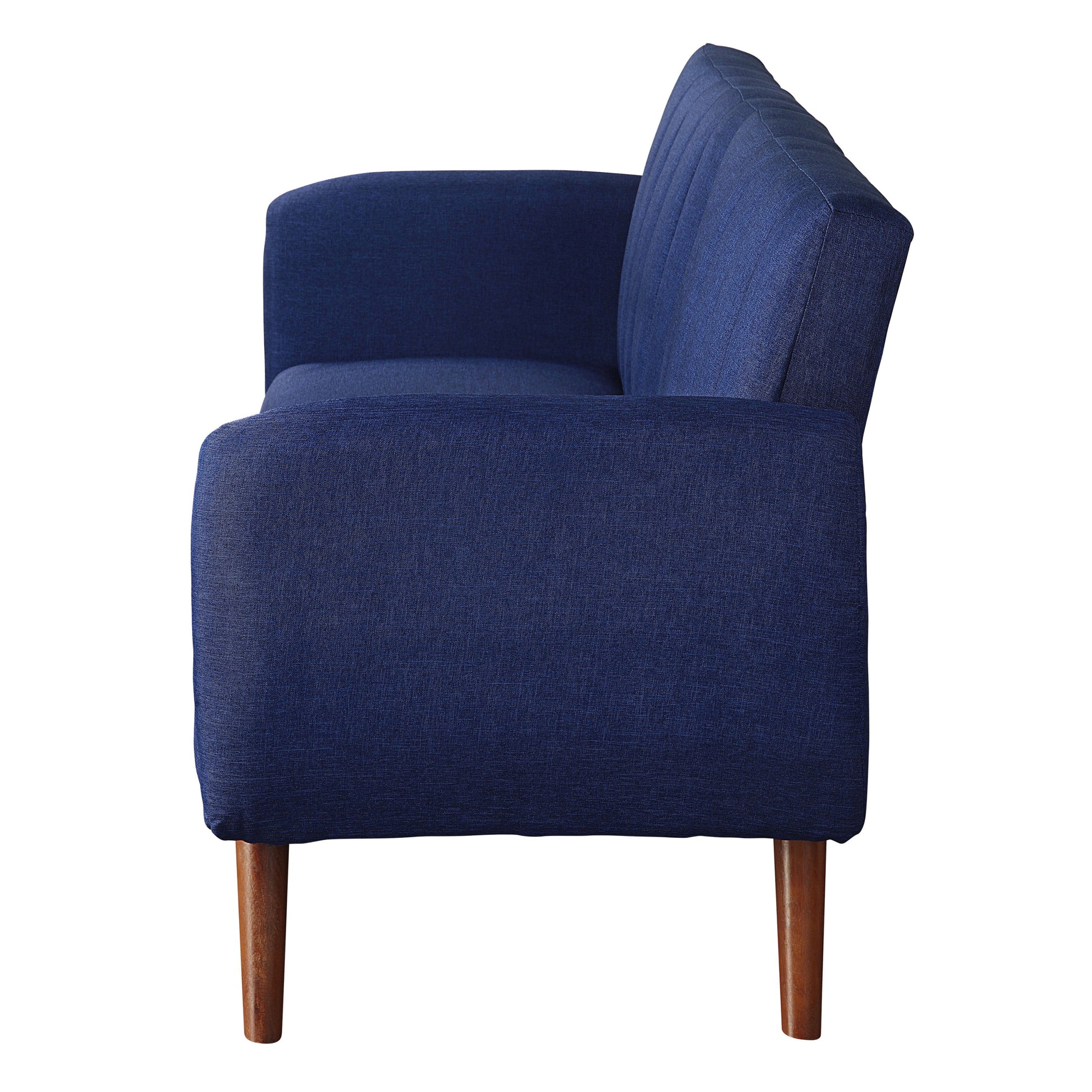 Blue And Walnut Upholstered Adjustable Sofa Blue Linen Wood Primary Living Space Split Back Modern Eucalyptus Foam Linen 2 Seat