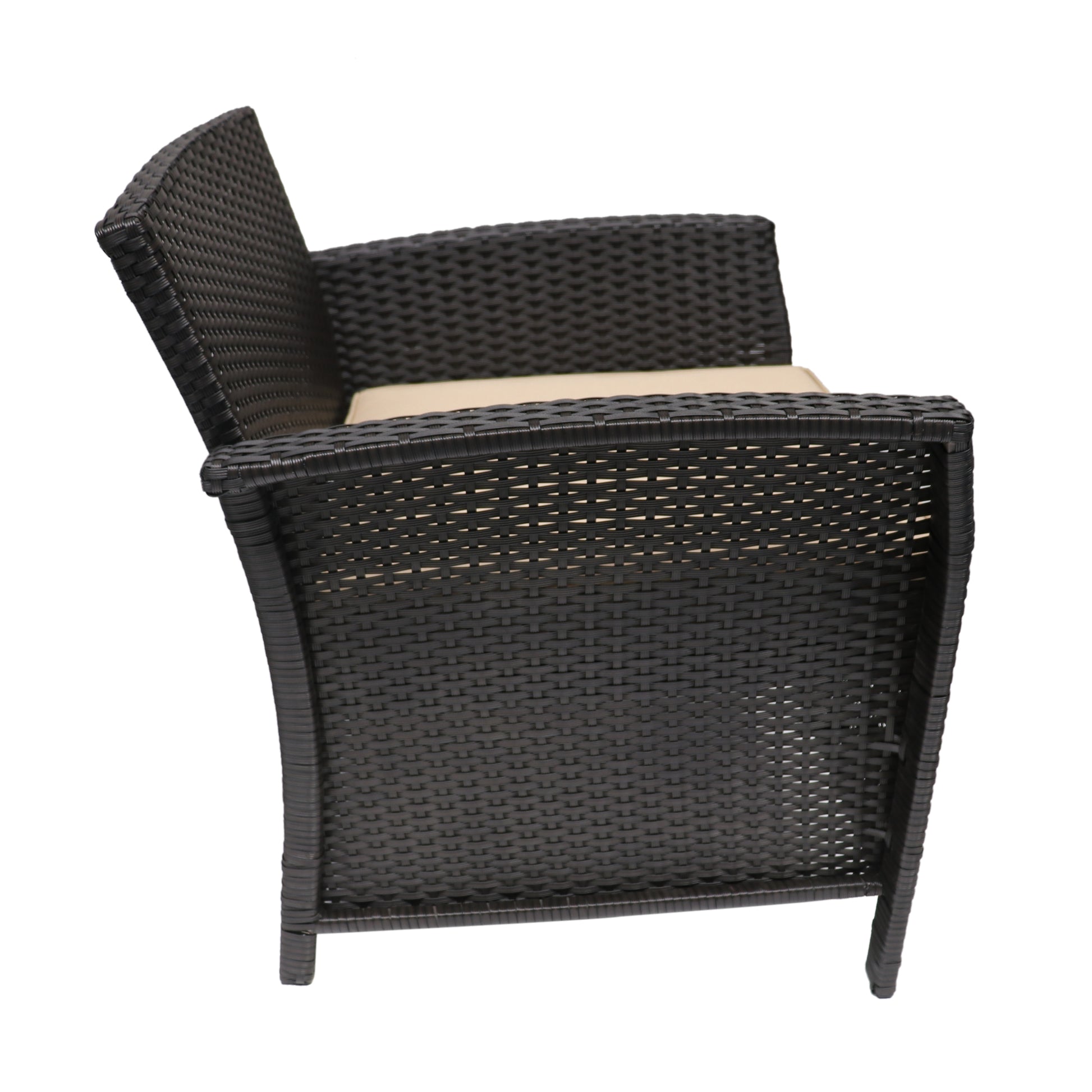 St Lucia Chair Brown Tan Pe Rattan Iron Waterproof Fabric