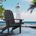 Hips Classic Adirondack Chair, Ultra Durable Weather Resistant Design, Real Wood Look, 300 Lb Capacity, Black Black Plastic