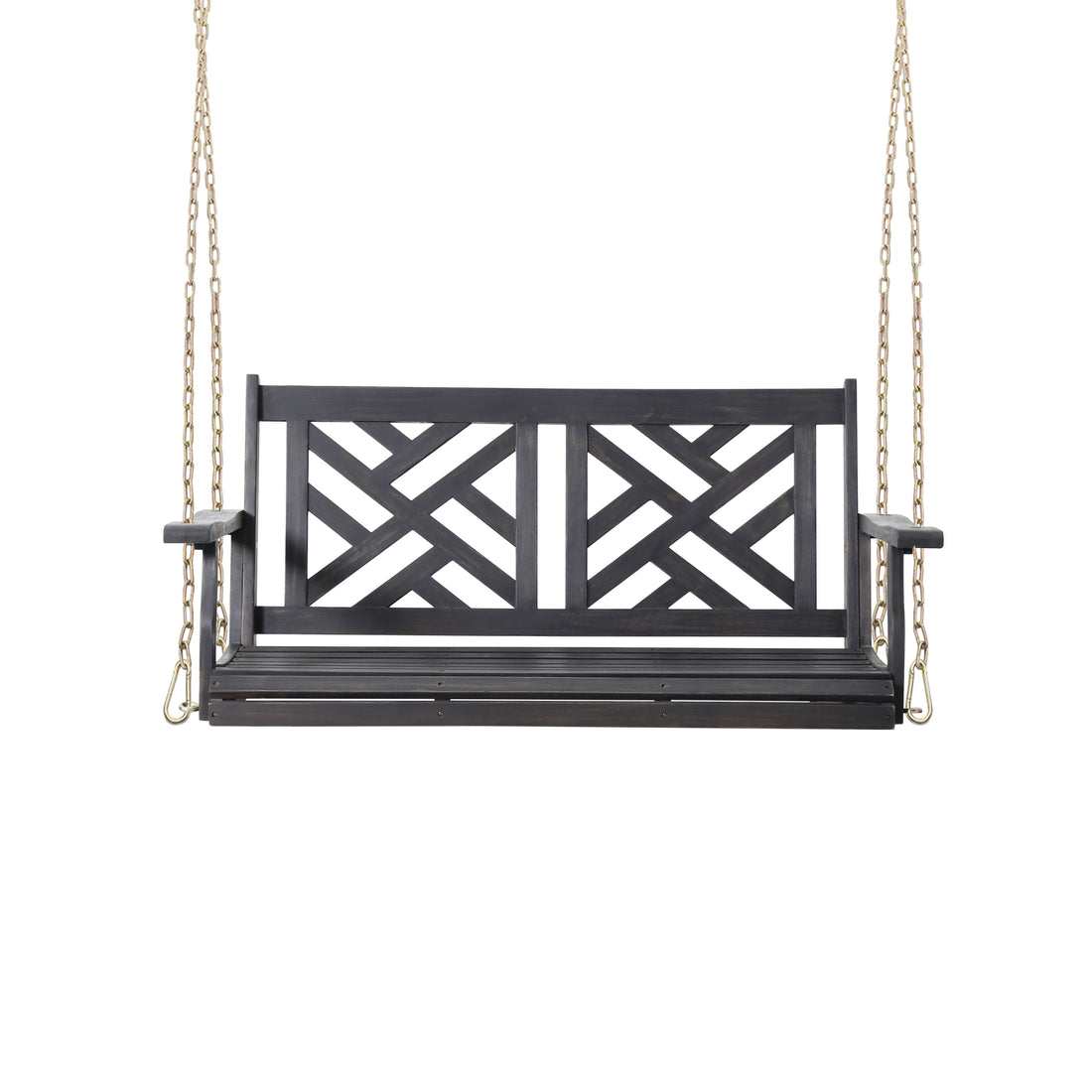 Alejandro Porch Swing Dark Grey Wood Metal