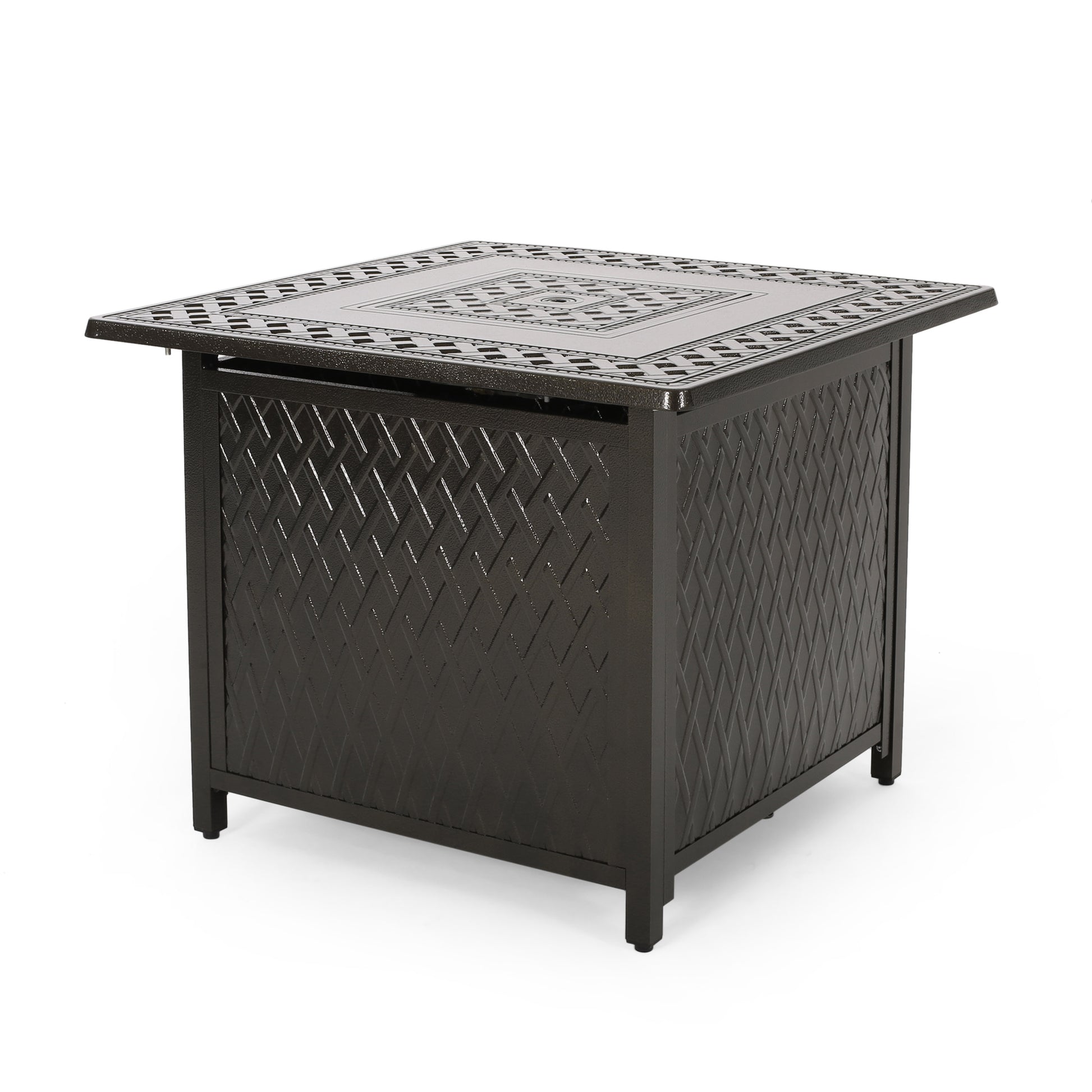 Amherst 32" Square Firepit 37,000 Btu Bronze Metal Aluminium