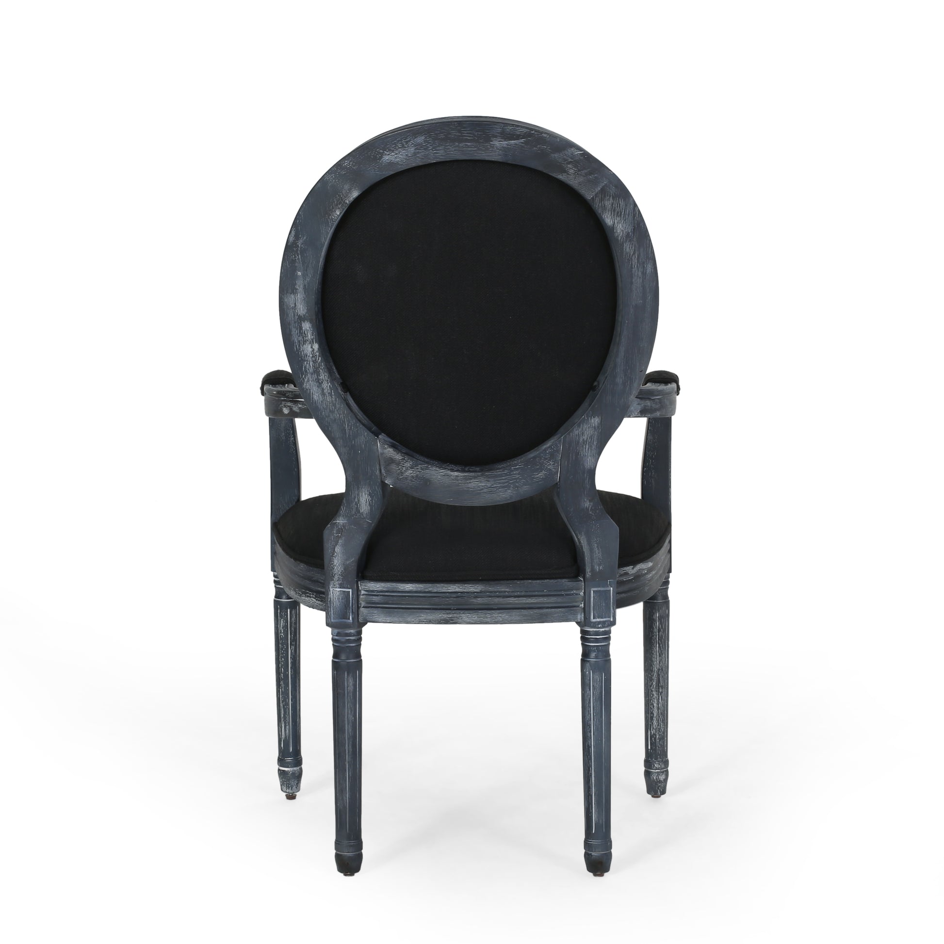 Dining Chair Mp2 Set Of 2 Black Wood Fabric