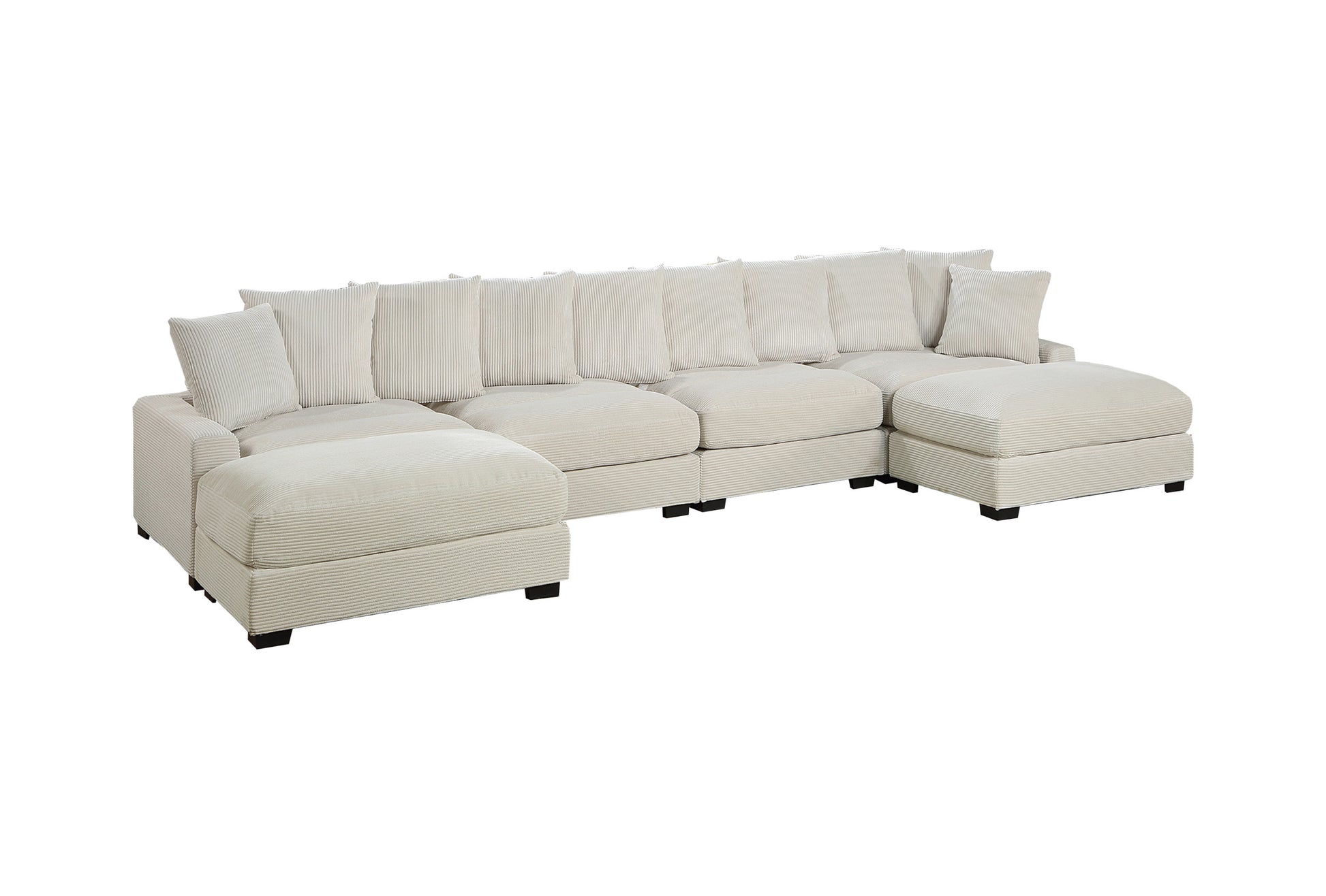 Living Room Furniture Armless Chair Beige Corduroy 1Pc Armless Chair Soft Cushion Wood Legs Beige Primary Living Space Contemporary,Modern Corduroy