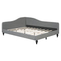 Full Size L Shaped Linen Daybed, With Solid Wood Legs, Gray Old Sku: Sf000146Aae Full Gray Linen Mdf