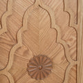 Carved Flower Door Large Storage Cabinet With Metal Handle Suitable For Living Room, Kitchen, Entryway Natural Wood Natural Wood Primary Living Space Mdf