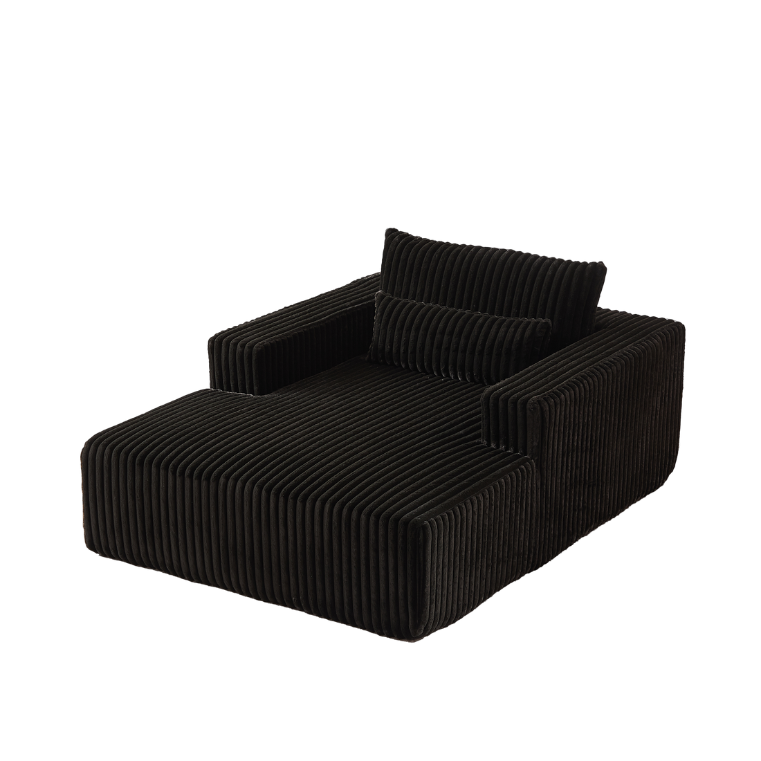 75 Inch Corduroy Sponge Sofa Lounge Chair,No Assembly Required,Fluffy Modern Sleeper Chair For Indoor Living Room Bedroom Black Foam Corduroy 1 Seat