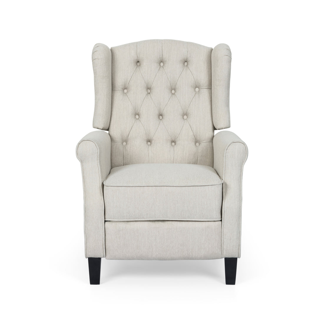 Push Back Recliner Beige Fabric