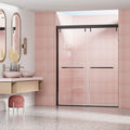 44 48 In. W X 72 In. H Semi Frameless Shower Door, Double Sliding Shower Door, 1 4