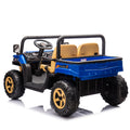 24V Xxxl Kids Ride On Utv W Parents Remote Control,Two Seater,Automatic Tipping Bucket,Rear Wheel Suspension,Slow Start,Portable Handle,Safety Belt,Led Light,Usb,Mp3,Bluetooth,Horn For Kids Aged 3 8. Blue 50 99 Lbs Polypropylene