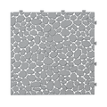 12 X 12 Inch Gray Interlocking Deck Tiles Plastic Waterproof Outdoor All Weather Anti Slip Bathroom Shower Balcony Porch Strong Weight Capacity Upto 440 Lbs, Pebble Stone Pattern Pack Of 60 Grey American Design,American Traditional Plastic