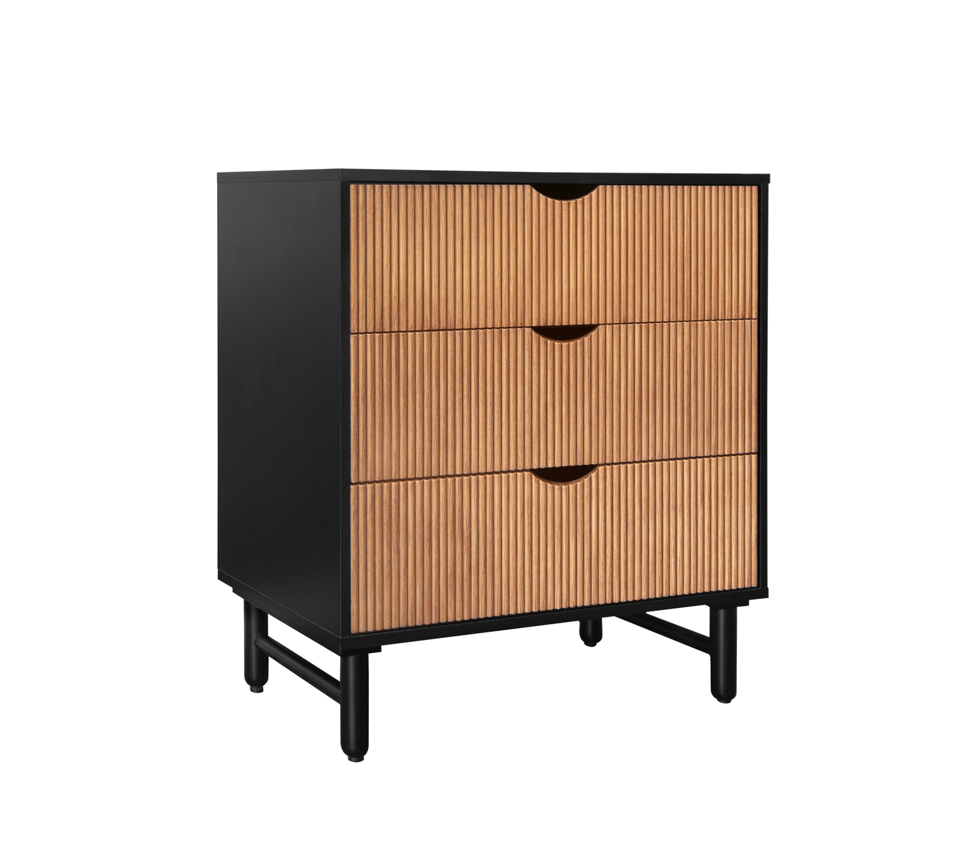 3 Drawer Cabinet, Suitable For Bedroom, Living Room, Study, Dining Room Black Particle Board