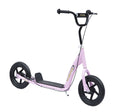 Homcom Kick Scooter For Kids 5 12 Years Old, Big Wheel Kids Scooter With Adjustable Height Handlebar, Non Slip Footplate, Rear Brake, Pink Pink Steel