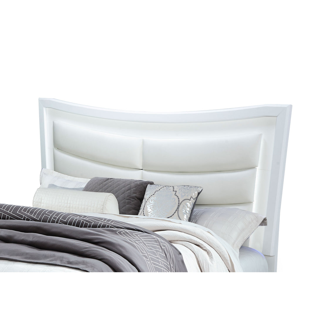 Maloise White Full Bed White Solid Wood Mdf