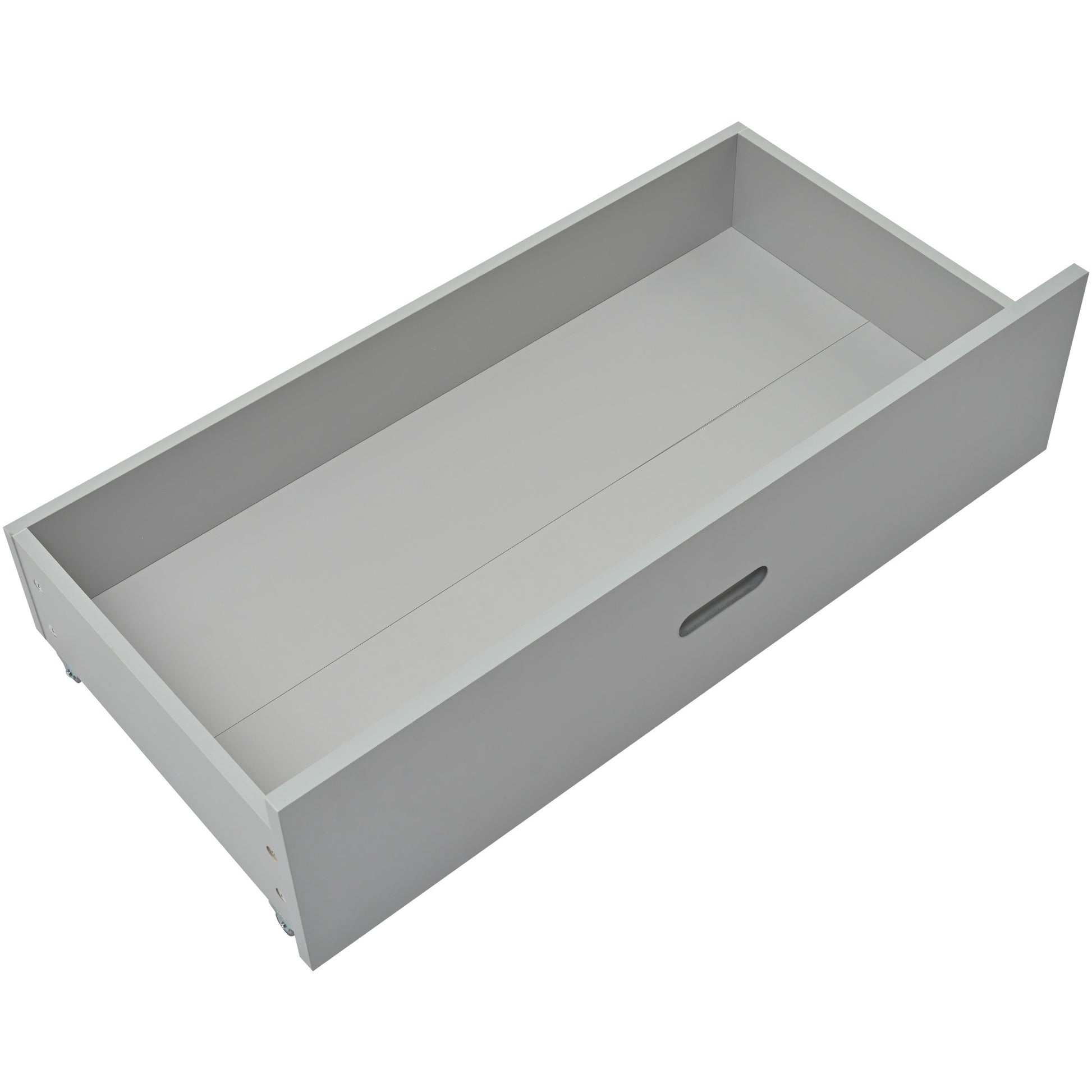 Twin Over Full Bunk Bed With Storage Drawers, Wooden Bunk Bed With Ladder And Safety Guard Rails Gray Full Gray Wood